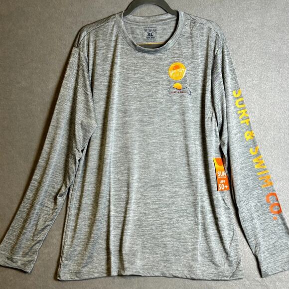 Surf & Swim Swim Tee UPF 50 Gray Beach Pool Vacation NEW XL - Picture 1 of 6